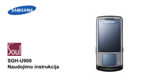Vadovas Samsung SGH-U900G Mobilusis telefonas