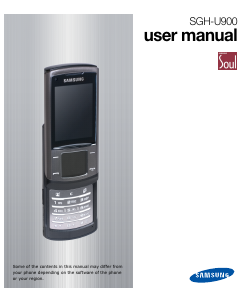Handleiding Samsung SGH-U900W Mobiele telefoon