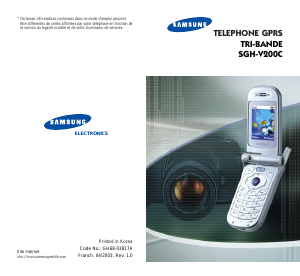Mode d’emploi Samsung SGH-V200 Téléphone portable