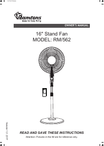 Handleiding Ramtons RM/562 Ventilator