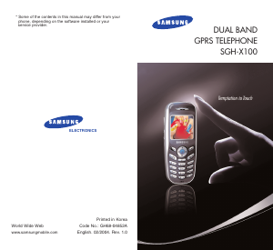 Handleiding Samsung SGH-X100 Mobiele telefoon