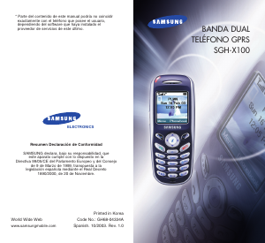 Manual de uso Samsung SGH-X100 Teléfono móvil
