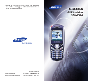 Brugsanvisning Samsung SGH-X100 Mobiltelefon