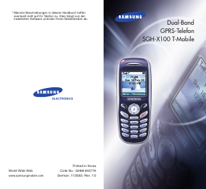 Bedienungsanleitung Samsung SGH-X100 Handy