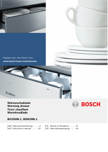 Manual Bosch BIC630NB1 Warming Drawer