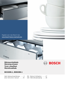 Manual Bosch BIC630NS1 Gaveta de aquecimento