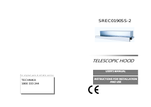 Handleiding Technika SREC0190SS-2 Afzuigkap