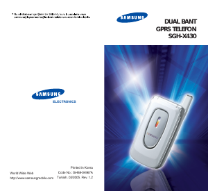 Kullanım kılavuzu Samsung SGH-X430 Cep telefonu
