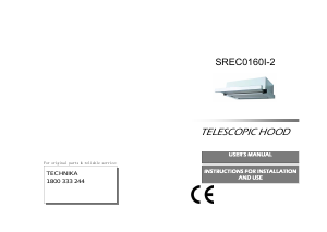 Handleiding Technika SREC0160SS-2 Afzuigkap