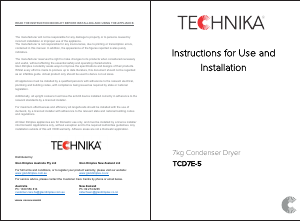 Manual Technika TCD7E-5 Dryer