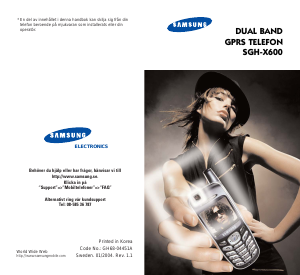 Bruksanvisning Samsung SGH-X600 Mobiltelefon