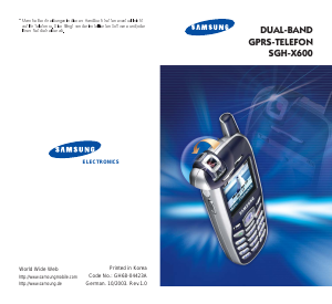 Bedienungsanleitung Samsung SGH-X600 Handy