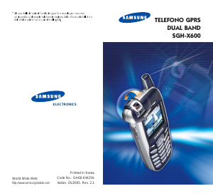 Manuale Samsung SGH-X600 Telefono cellulare