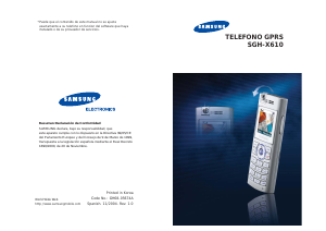 Manual de uso Samsung SGH-X610 Teléfono móvil