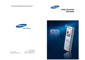 Kasutusjuhend Samsung SGH-X610 Mobiiltelefon