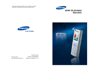 Vadovas Samsung SGH-X610 Mobilusis telefonas