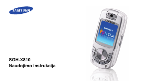 Vadovas Samsung SGH-X810 Mobilusis telefonas