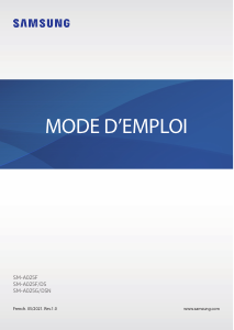 Mode d’emploi Samsung SM-A025G/DSN Galaxy A02s Téléphone portable