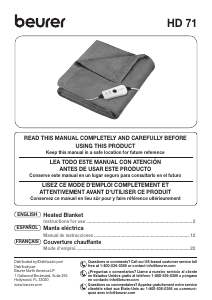 Manual Beurer HD 71 Electric Blanket