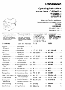 Mode d’emploi Panasonic SR-NA10 Cuiseur à riz