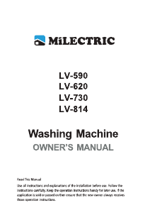 Manual de uso Milectric LV-730 Lavadora