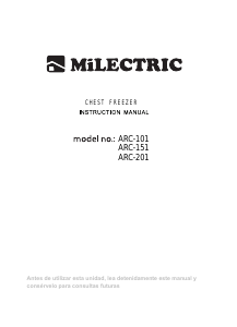 Manual de uso Milectric ARC-101 Congelador