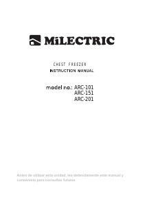 Handleiding Milectric ARC-151 Vriezer