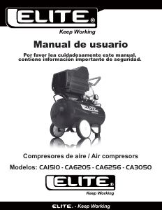 Manual de uso Elite CA1510 Compresor