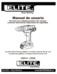 Manual de uso Elite CID20 Atornillador taladrador