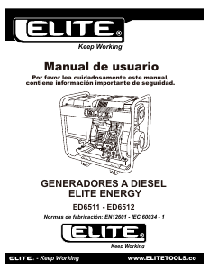 Manual de uso Elite ED6511 Generador