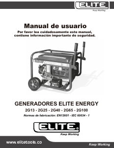 Manual de uso Elite 2G100 Generador