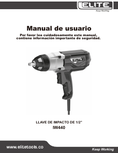 Manual de uso Elite IW440 Llave de impacto