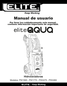 Manual de uso Elite PW1565 Limpiadora de alta presión