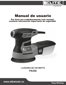 Manual de uso Elite PS350 Lijadora excéntrica