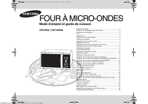 Mode d’emploi Samsung CE1000-TS Micro-onde