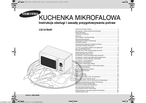 Instrukcja Samsung CE107BAF-S Kuchenka mikrofalowa