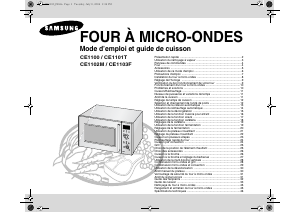 Mode d’emploi Samsung CE1101T Micro-onde