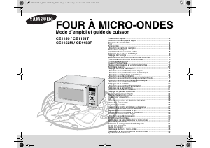 Mode d’emploi Samsung CE1150-S Micro-onde