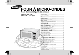 Mode d’emploi Samsung CE1151T Micro-onde