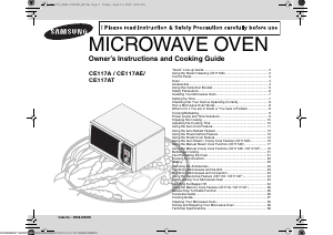 Manual Samsung CE117AE-S Microwave