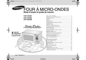 Mode d’emploi Samsung CE1185UB Micro-onde