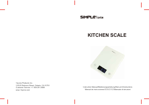 Bedienungsanleitung SimpleTaste 723NA-0001 Küchenwaage
