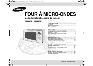 Mode d’emploi Samsung CE282DN Micro-onde
