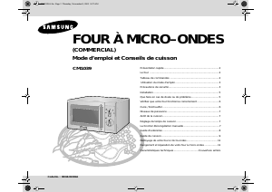 Mode d’emploi Samsung CM1039 Micro-onde