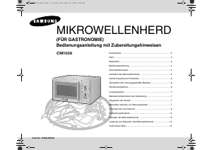 Bedienungsanleitung Samsung CM1039 Mikrowelle