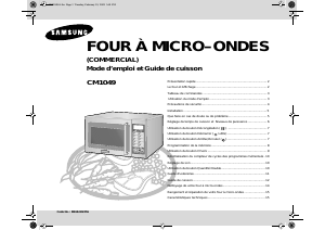 Mode d’emploi Samsung CM1049 Micro-onde