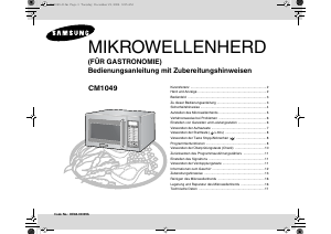 Bedienungsanleitung Samsung CM1049 Mikrowelle