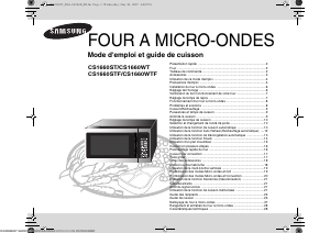 Mode d’emploi Samsung CS1660ST Micro-onde