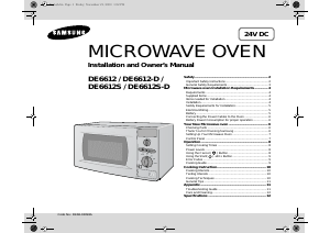 Manual Samsung DE6612S-D Microwave
