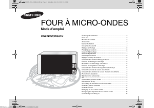 Mode d’emploi Samsung FG87KST Micro-onde